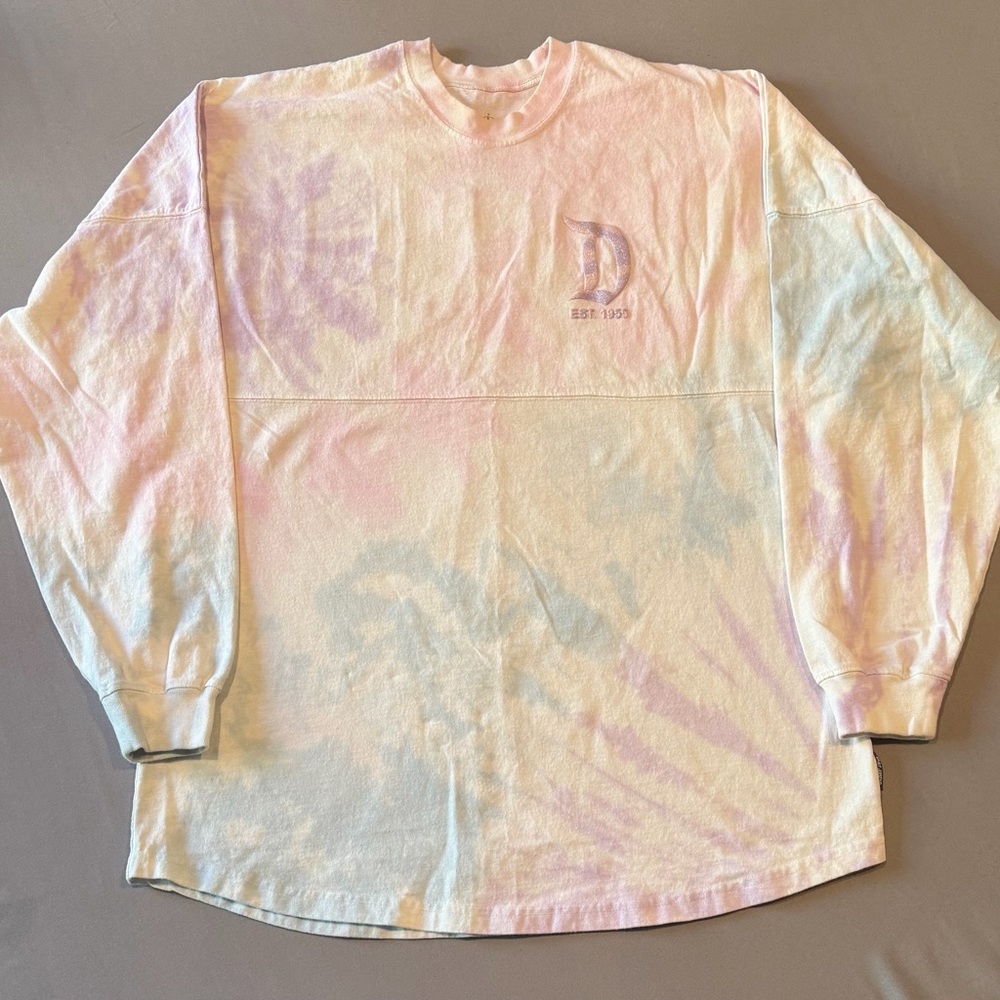 Women’s Disneyland Spirit Jersey Pastel Tie Dye - SZ L - GUC w/2 Stains